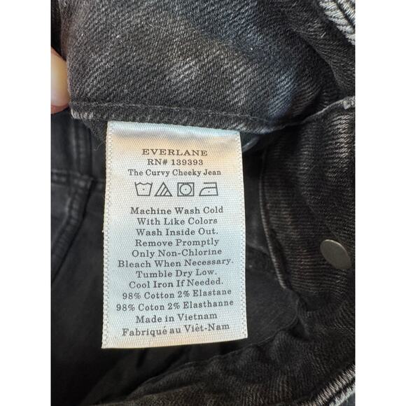 Everlane Black Curvy Cheeky Jeans 30 Straight High Rise Gray NEW Ankle Denim - Picture 8 of 9